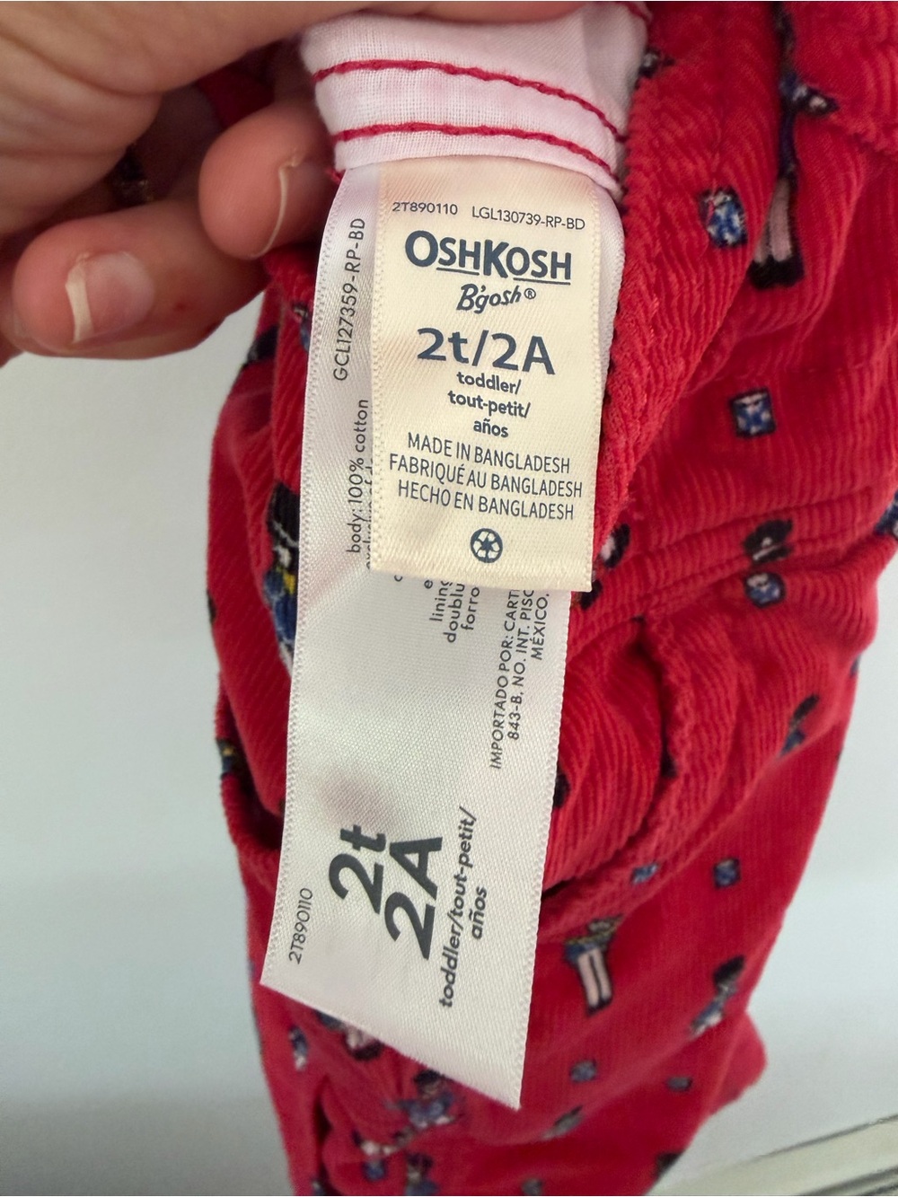 OshKosh B'gosh Red Toddler Overalls with Soldier Print 2T - Picture 5 of 7